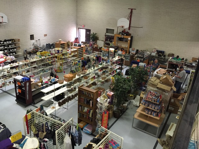 Mercy Hill's thrift store ministry has overrun the gymnasium.